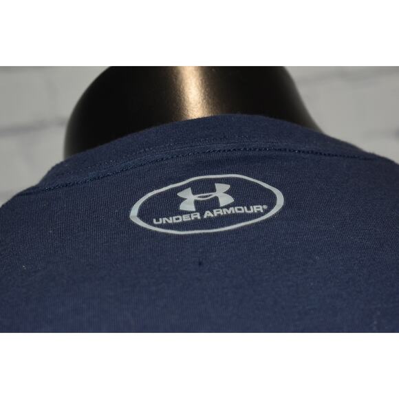 Under Armour Shirt Men Size Small Gym Performance HeatGear Long Sleeve Blue - Picture 5 of 7